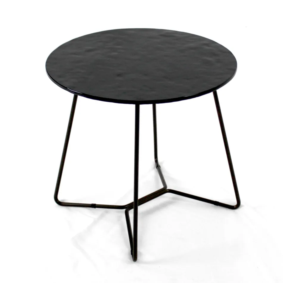 Table basse ronde avec plateau en verre Made in Italy - Paini Viadurini