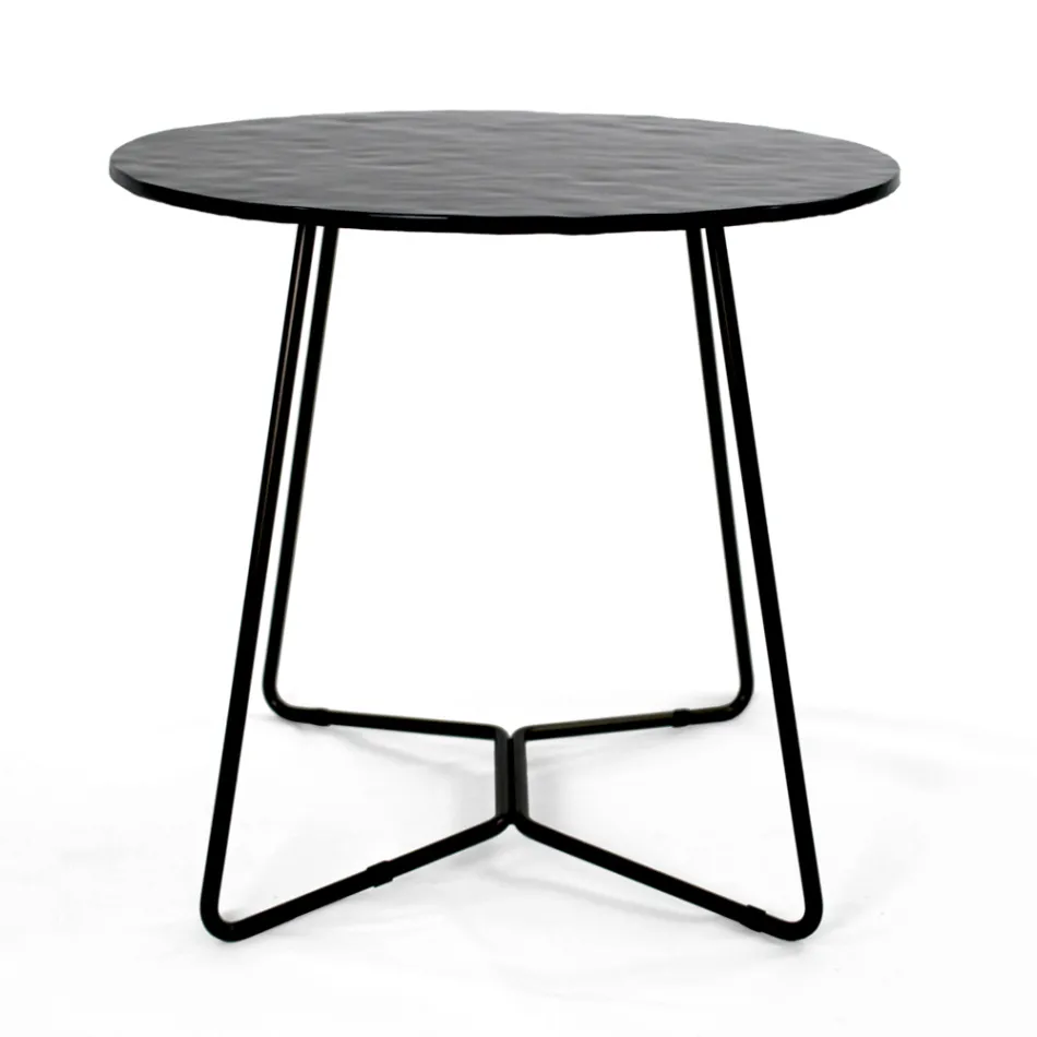 Table basse ronde avec plateau en verre Made in Italy - Paini Viadurini