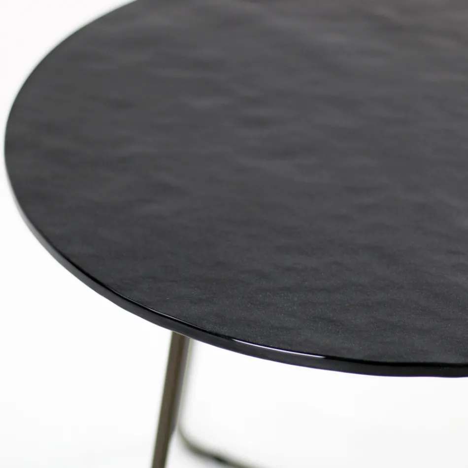 Table basse ronde avec plateau en verre Made in Italy - Paini Viadurini