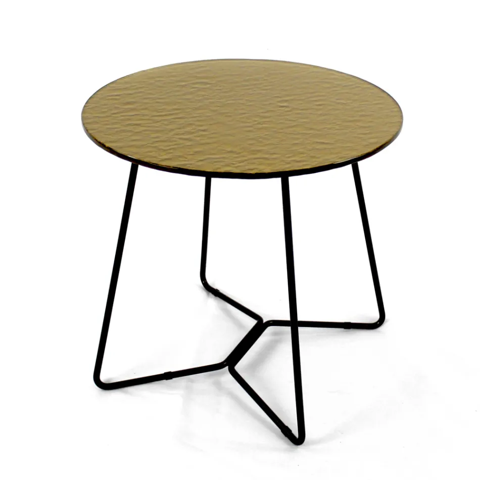 Table basse ronde avec plateau en verre Made in Italy - Paini Viadurini