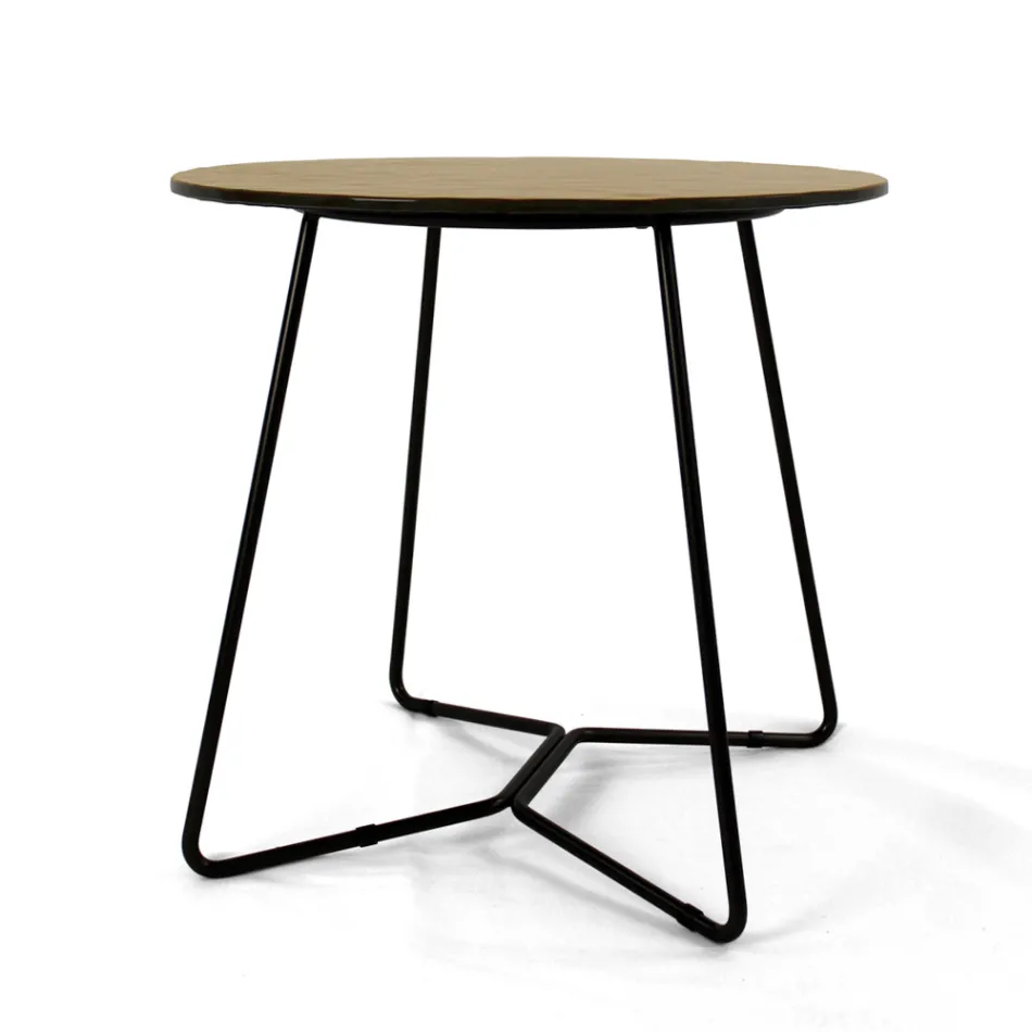 Table basse ronde avec plateau en verre Made in Italy - Paini Viadurini