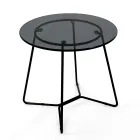 Table basse ronde avec plateau en verre Made in Italy - Paini Viadurini