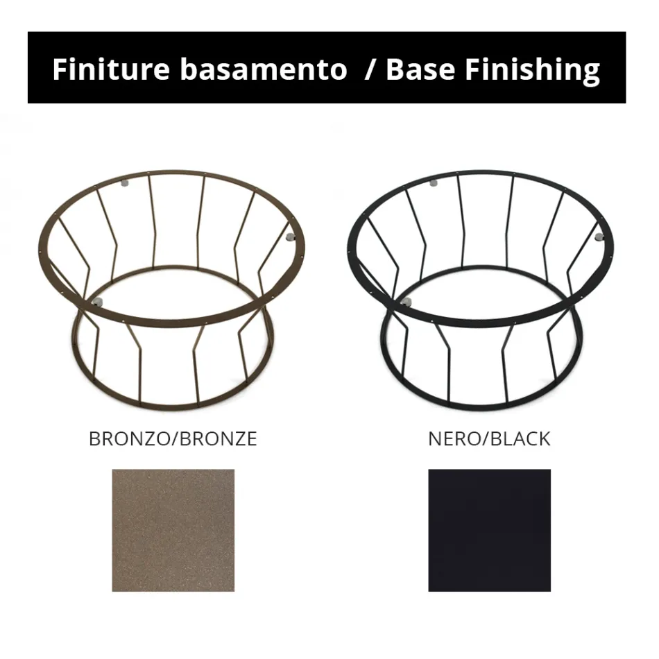 Table Basse Ronde en Acier et Grès Made in Italy - Alisea Viadurini