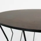 Table Basse Ronde en Acier et Grès Made in Italy - Alisea Viadurini