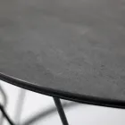 Table Basse Ronde en Acier et Grès Made in Italy - Alisea Viadurini