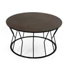 Table Basse Ronde en Acier et Grès Made in Italy - Alisea Viadurini