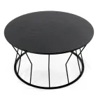 Table basse ronde en acier et verre Made in Italy - Alisea Viadurini