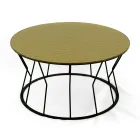 Table basse ronde en acier et verre Made in Italy - Alisea Viadurini