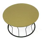 Table basse ronde en acier et verre Made in Italy - Alisea Viadurini