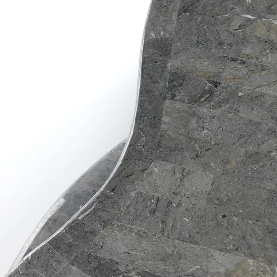 Table basse de style moderne en pierre fossile différentes finitions - Caoutchouc Viadurini