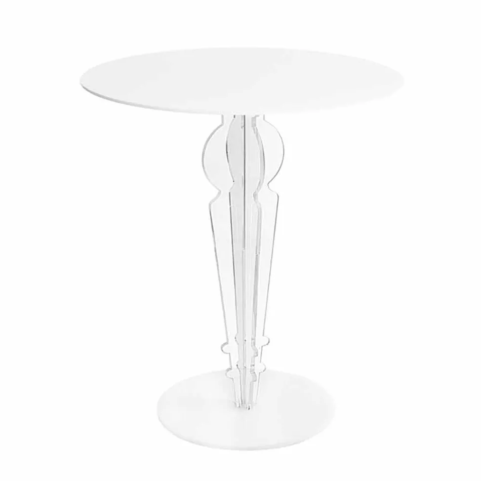 Table basse design classique en verre acrylique H 64cm, Cles Viadurini