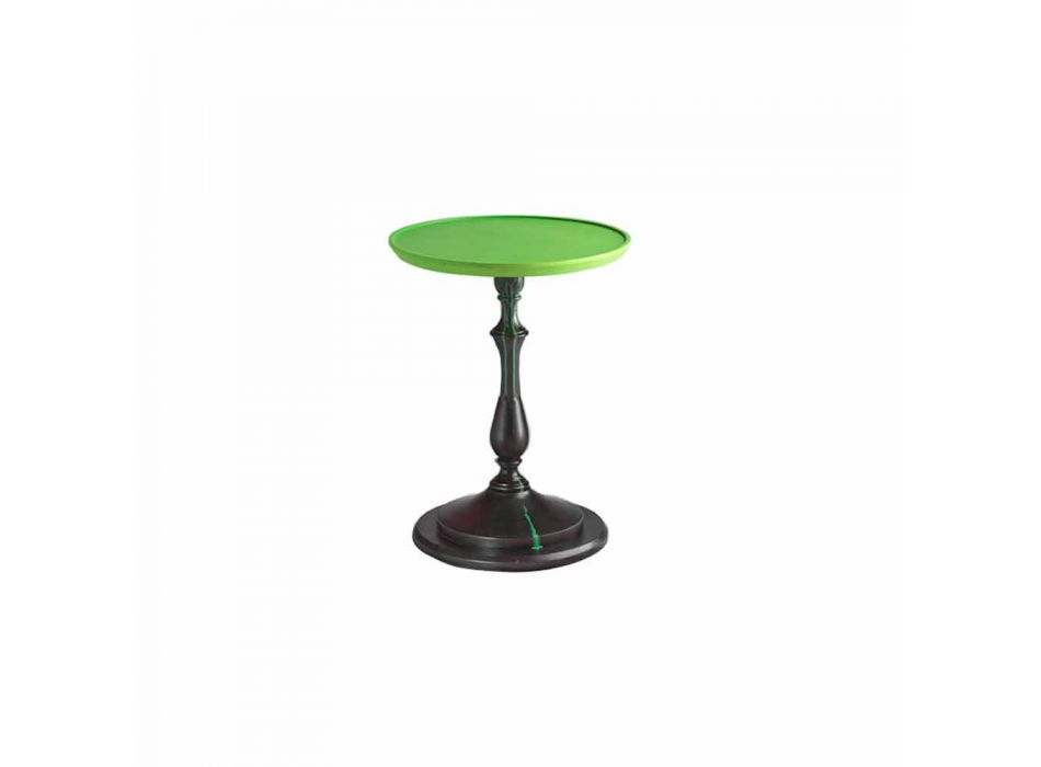 design Table basse avec laqué vert, 50cm de diamètre, Nik Viadurini