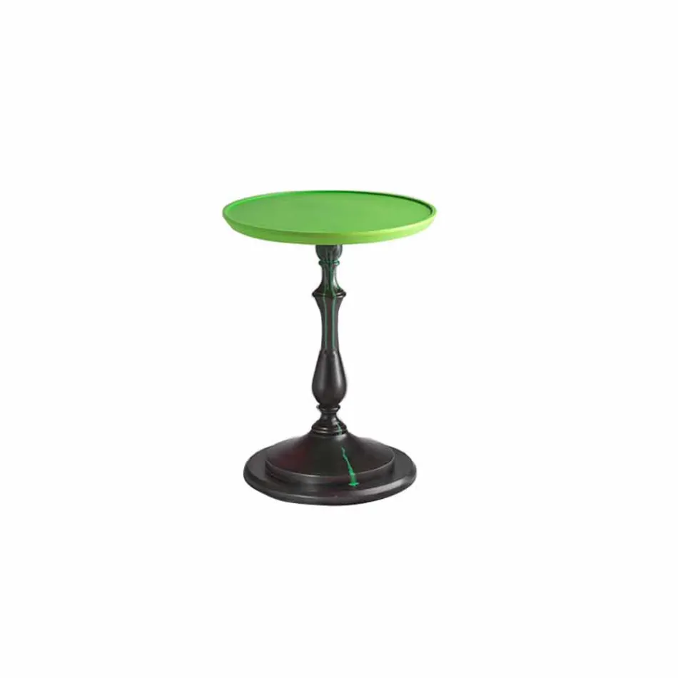 design Table basse avec laqué vert, 50cm de diamètre, Nik Viadurini