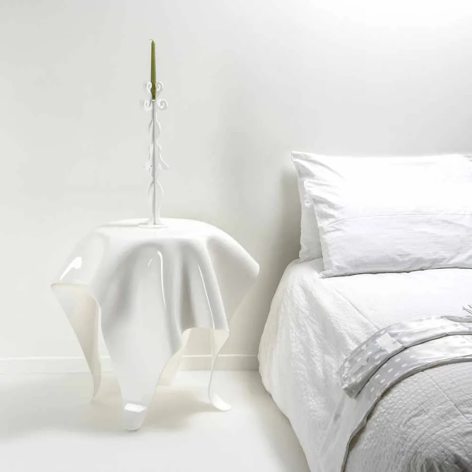 Table design moderne en plexi blanc Huit, fabriqué en Italie Viadurini