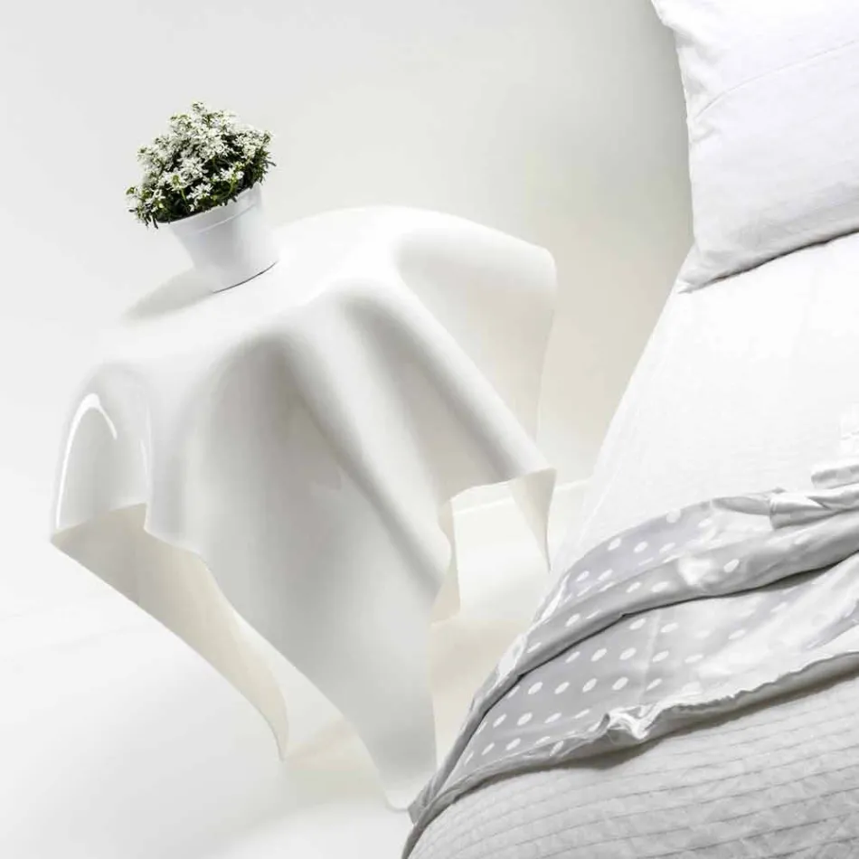 Table design moderne en plexi blanc Huit, fabriqué en Italie Viadurini