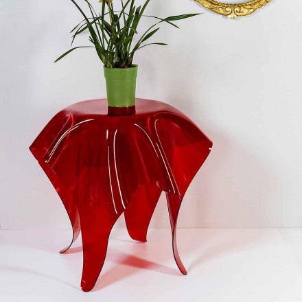 Table design moderne en plexi rouge Huit, fabriqué en Italie Viadurini