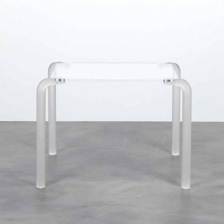 Table carrée moderne design dessus, acrylique transparent Zury Viadurini