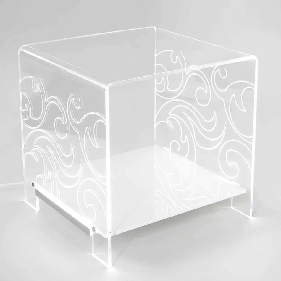 Table basse design en plexiglas avec lumière led made in Italy, Chiusi Viadurini