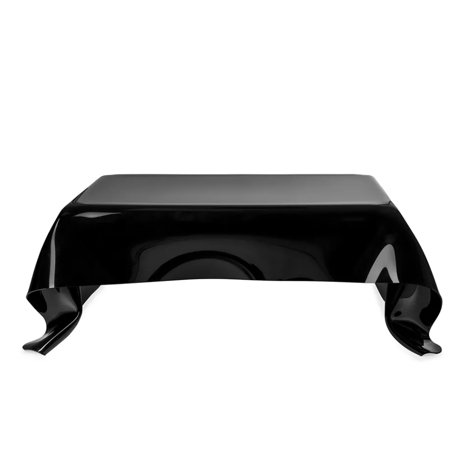 Table basse design Melia en plexiglas noir drapé, fabriquée en Italie Viadurini