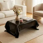 Table basse design Melia en plexiglas noir drapé, fabriquée en Italie Viadurini