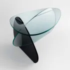 Table Basse Design en Verre Transparent, Fumé et Gravé Fabriqué en Italie - Tac Tac Viadurini