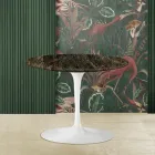 Table Basse Eero Saarinen H 41 avec Plateau en Marbre Emperador Dark Made in Italy Viadurini