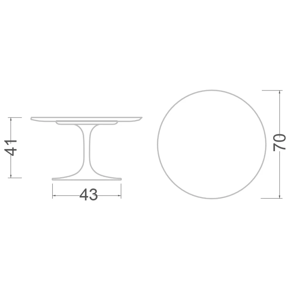 Table Basse Eero Saarinen H 41 avec Plateau en Marbre Emperador Dark Made in Italy Viadurini