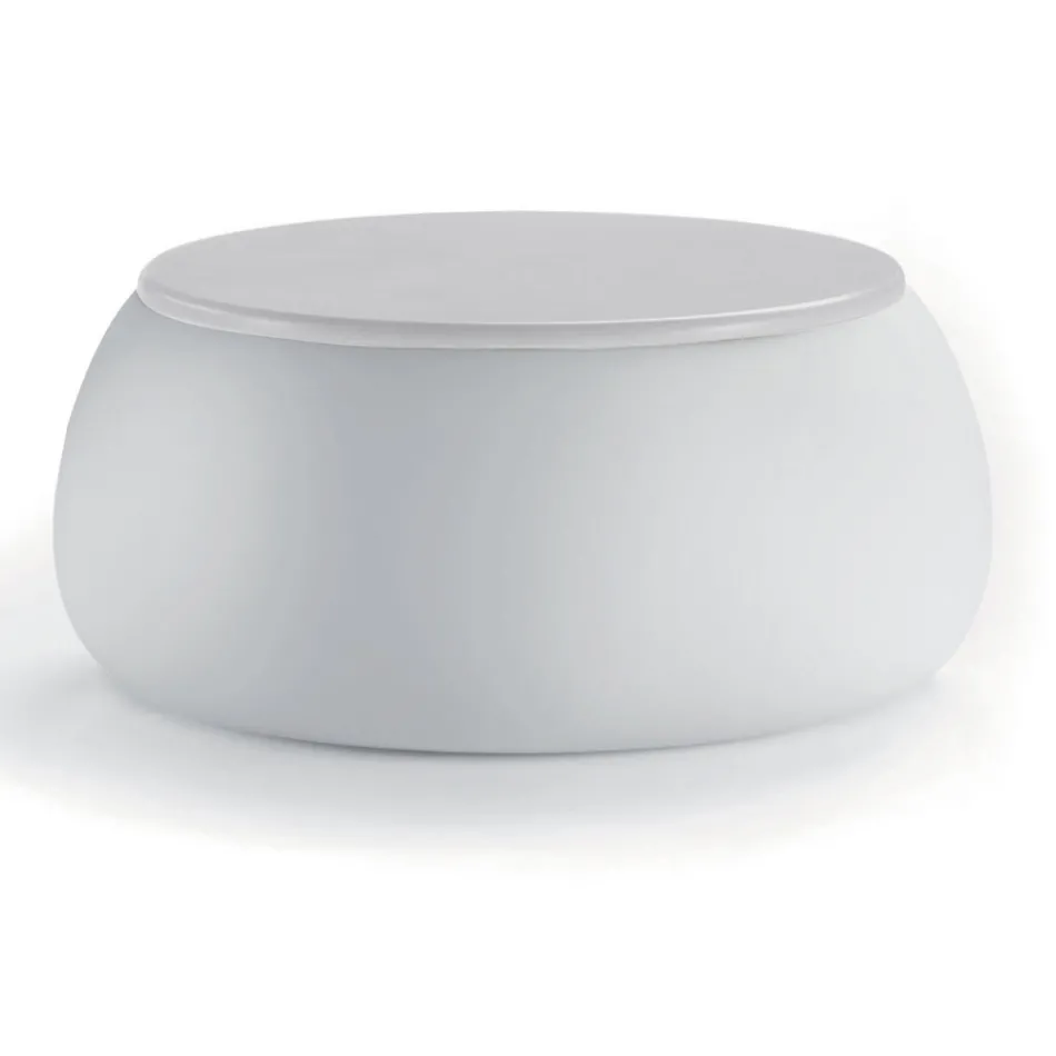 Table basse de jardin avec plateau rond en polyéthylène Made in Italy - Tibaldo Viadurini