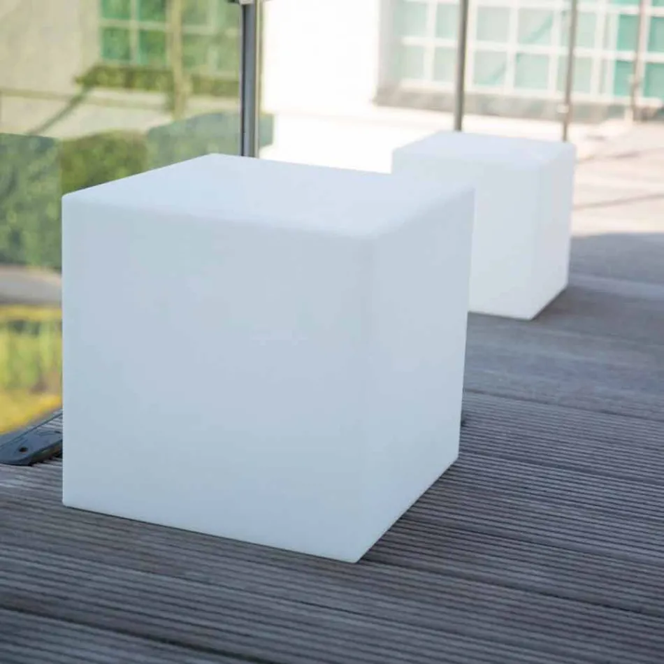 Table basse lumineuse colorée de design moderne avec choix d'accessoires - Dadostar Viadurini