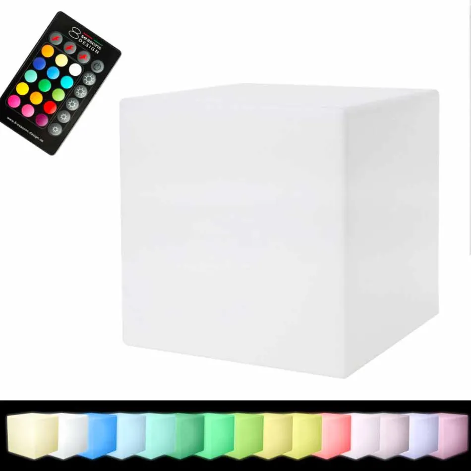 Table basse lumineuse colorée de design moderne avec choix d'accessoires - Dadostar Viadurini