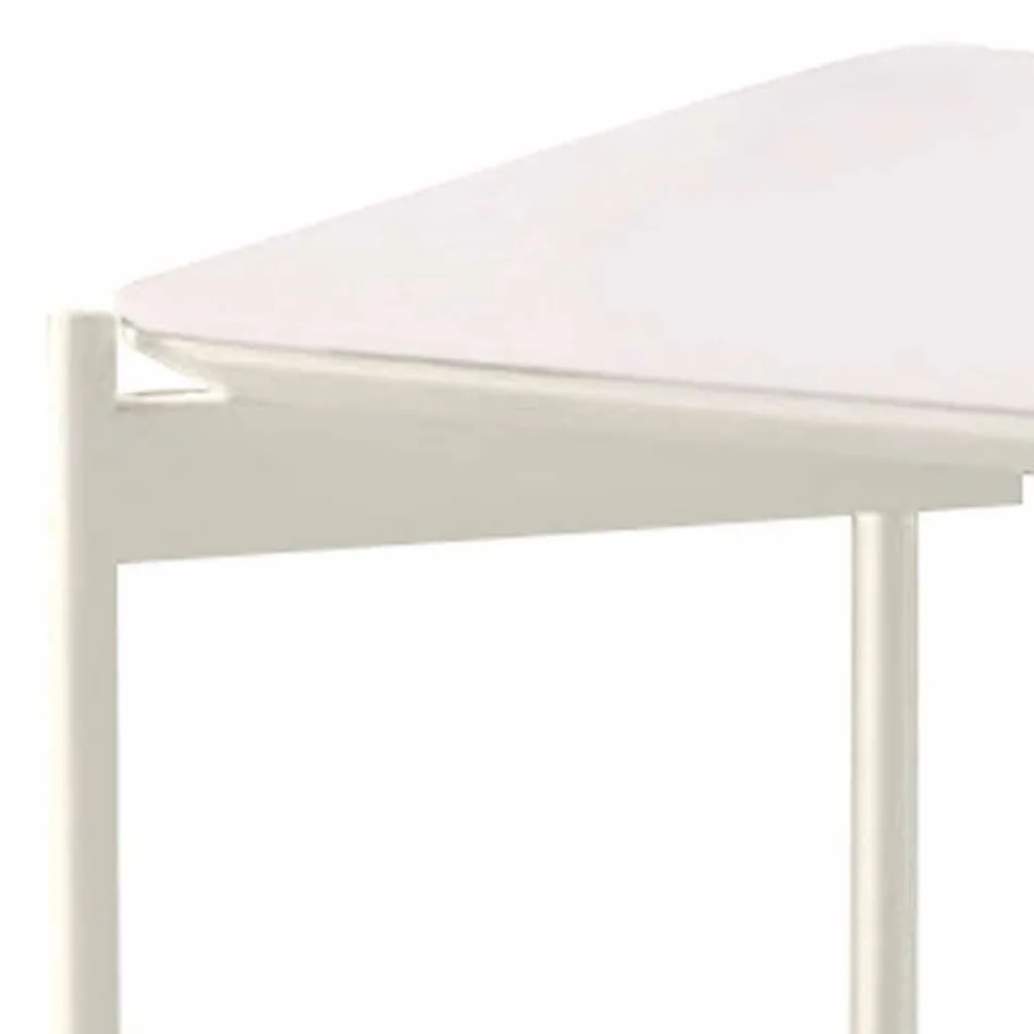 Table basse carrée en céramique et métal au design moderne - Porc-épic Viadurini