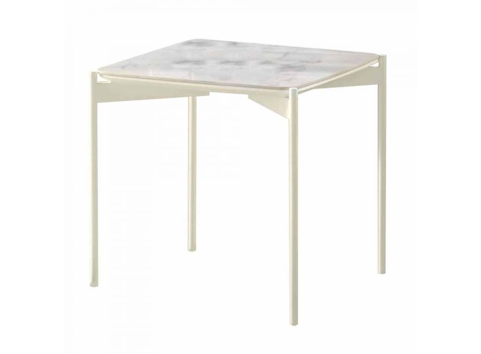 Table basse carrée en céramique et métal au design moderne - Porc-épic Viadurini