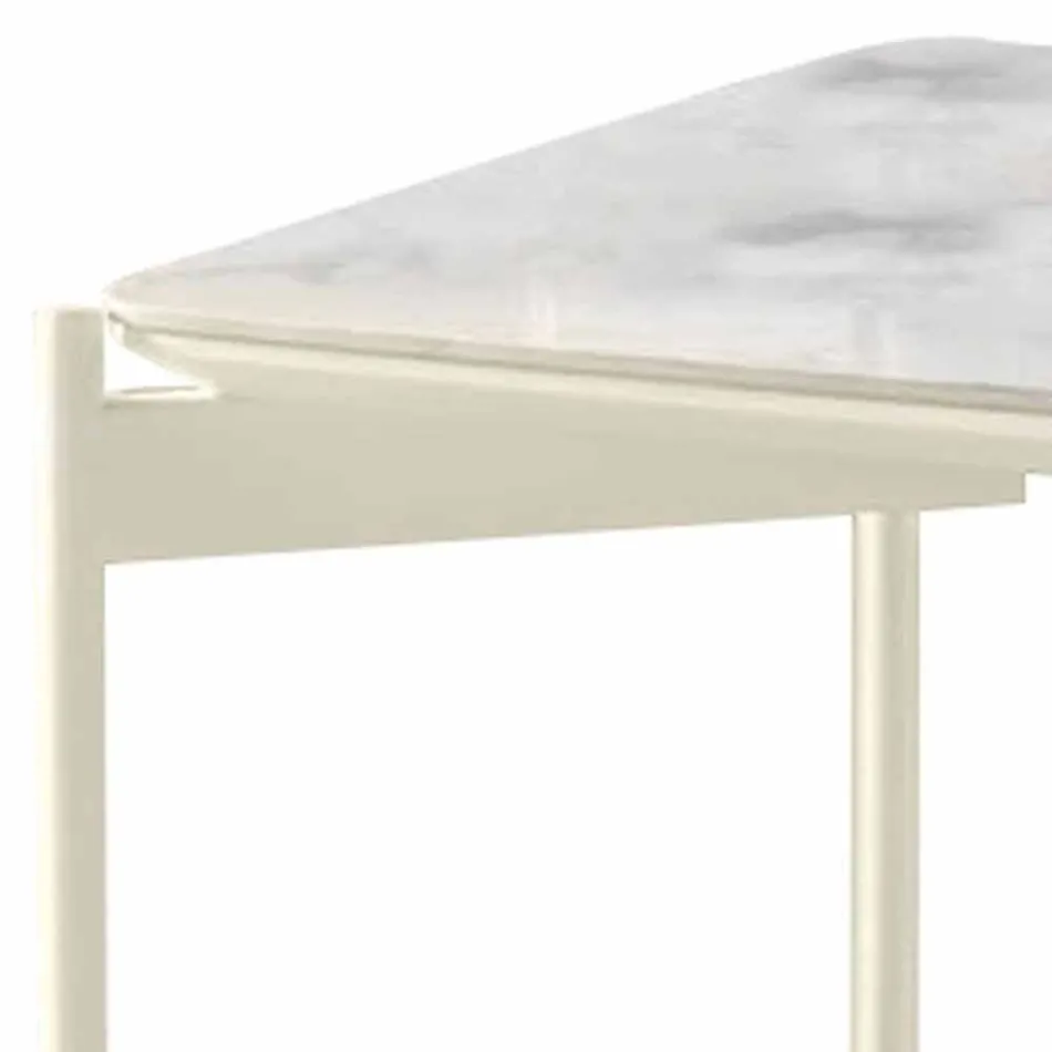 Table basse carrée en céramique et métal au design moderne - Porc-épic Viadurini