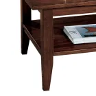 Table basse en finition noyer patiné avec étagère Made in Italy - Pekele Viadurini