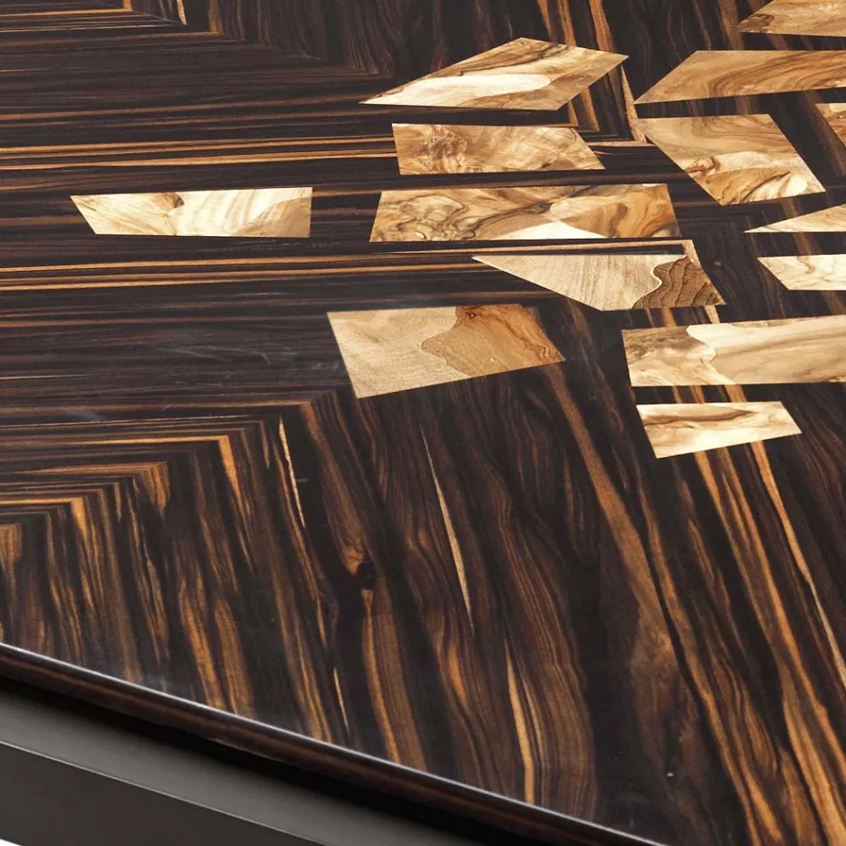 Table basse en bois massif de design Grilli Zarafa fabriqué en Italie Viadurini