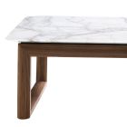 Table basse design en bois massif et plateau en marbre Grilli York Viadurini