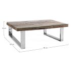 Table basse en bois recyclé et pieds en verre en acier Homemotion - Gnomea Viadurini