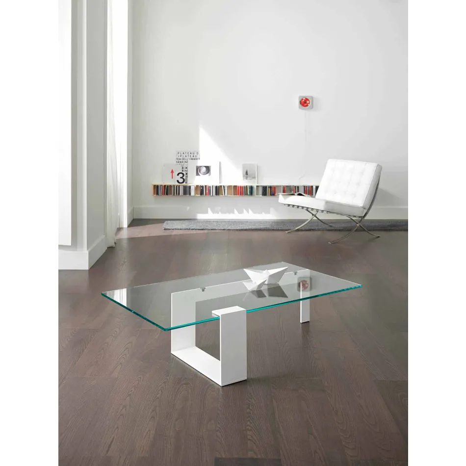 Table Basse en Verre Extralight Design Moderne Fabriquée en Italie - Scoby Viadurini
