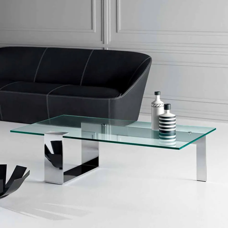 Table Basse en Verre Extralight Design Moderne Fabriquée en Italie - Scoby Viadurini