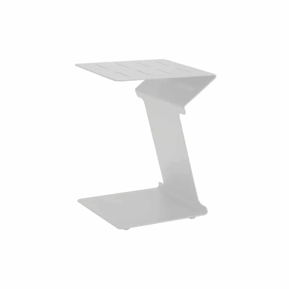 Table d'appoint pour canapé d'extérieur en aluminium blanc ou noir - Denix Viadurini