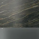 Table d'appoint de canapé de salon avec plateau en céramique et verre fumé - Aléatoire Viadurini