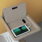 Canapé Table d'Appoint Métal et PVC Hauteur Réglable pour Tablette - Tekniko Viadurini