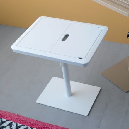 Canapé Table d'Appoint Métal et PVC Hauteur Réglable pour Tablette - Tekniko Viadurini