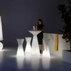 Table basse d'extérieur lumineuse avec plateau rond en HPL fabriquée en Italie - Desmond Viadurini