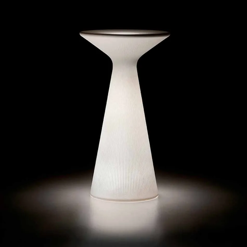 Table basse d'extérieur lumineuse en polypropylène blanc fabriquée en Italie - Desmond Viadurini