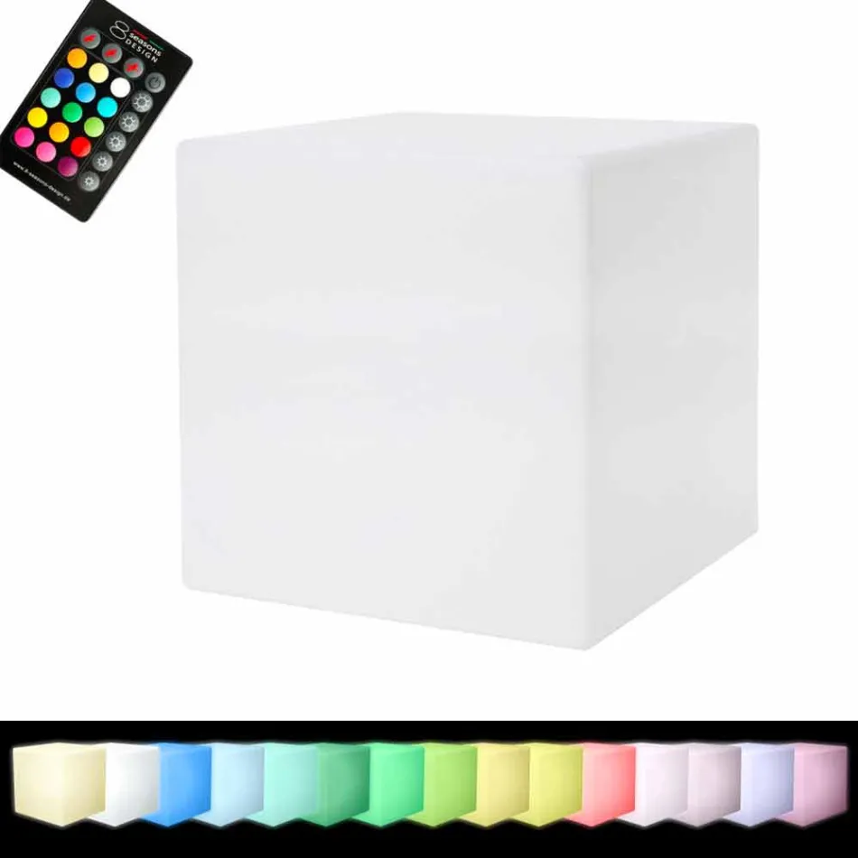 Table basse en plastique coloré de conception moderne carrée lumineuse - Dadostar Viadurini