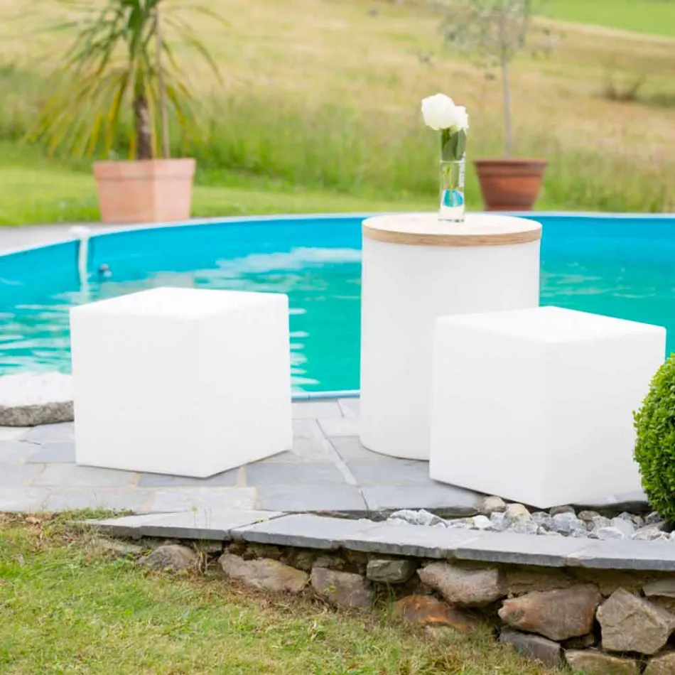 Table basse en plastique coloré de conception moderne carrée lumineuse - Dadostar Viadurini