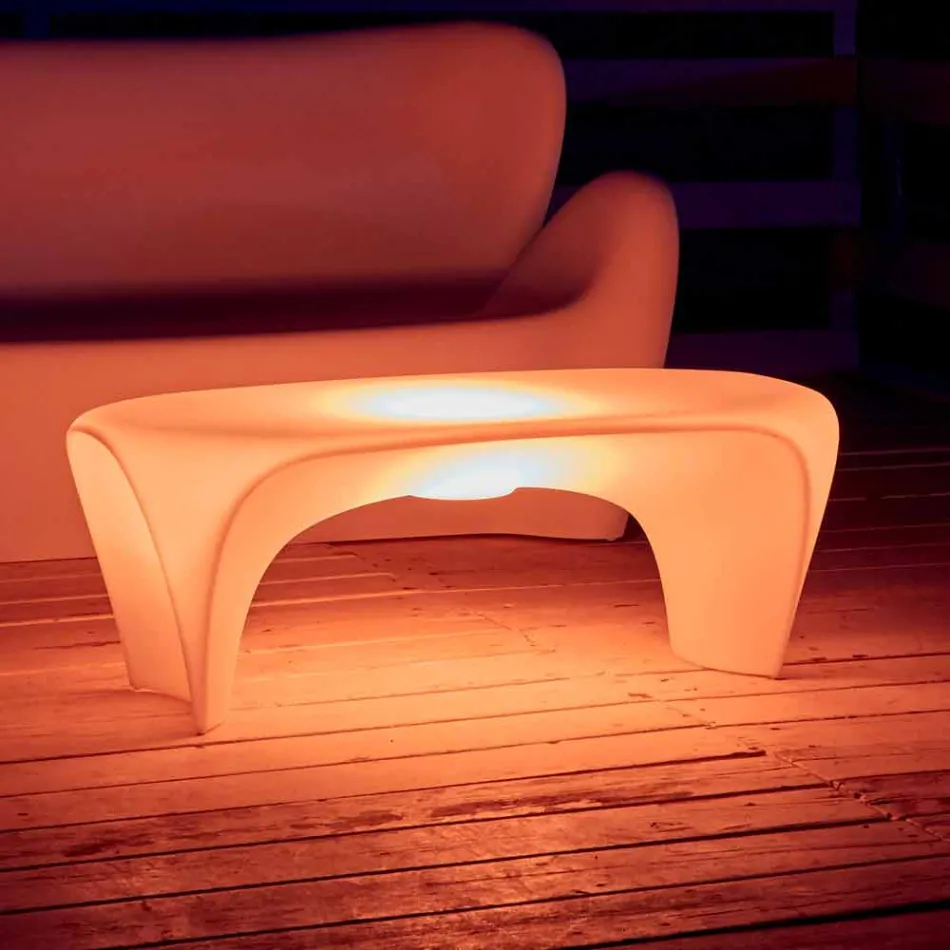 Table basse lumineuse RVB pour design extérieur ou intérieur en plastique - Lily par Myyour Viadurini