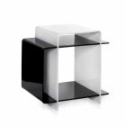 Table moderne avec 3 étagères en noir et blanc Gosto fait en Italie Viadurini