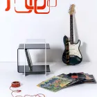 Table moderne avec 3 étagères en noir et blanc Gosto fait en Italie Viadurini